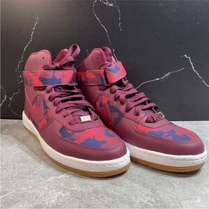 Nike Air Force 1 Maroon Camo Size 10m